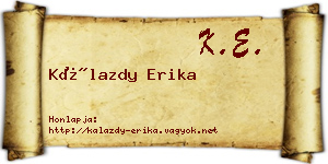Kálazdy Erika névjegykártya
